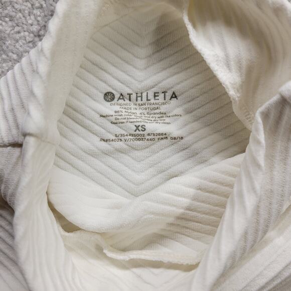 Athleta Flurry Ribbed Sleeveless White Tank Top Women’s Size XS Activewear - Picture 3 of 6